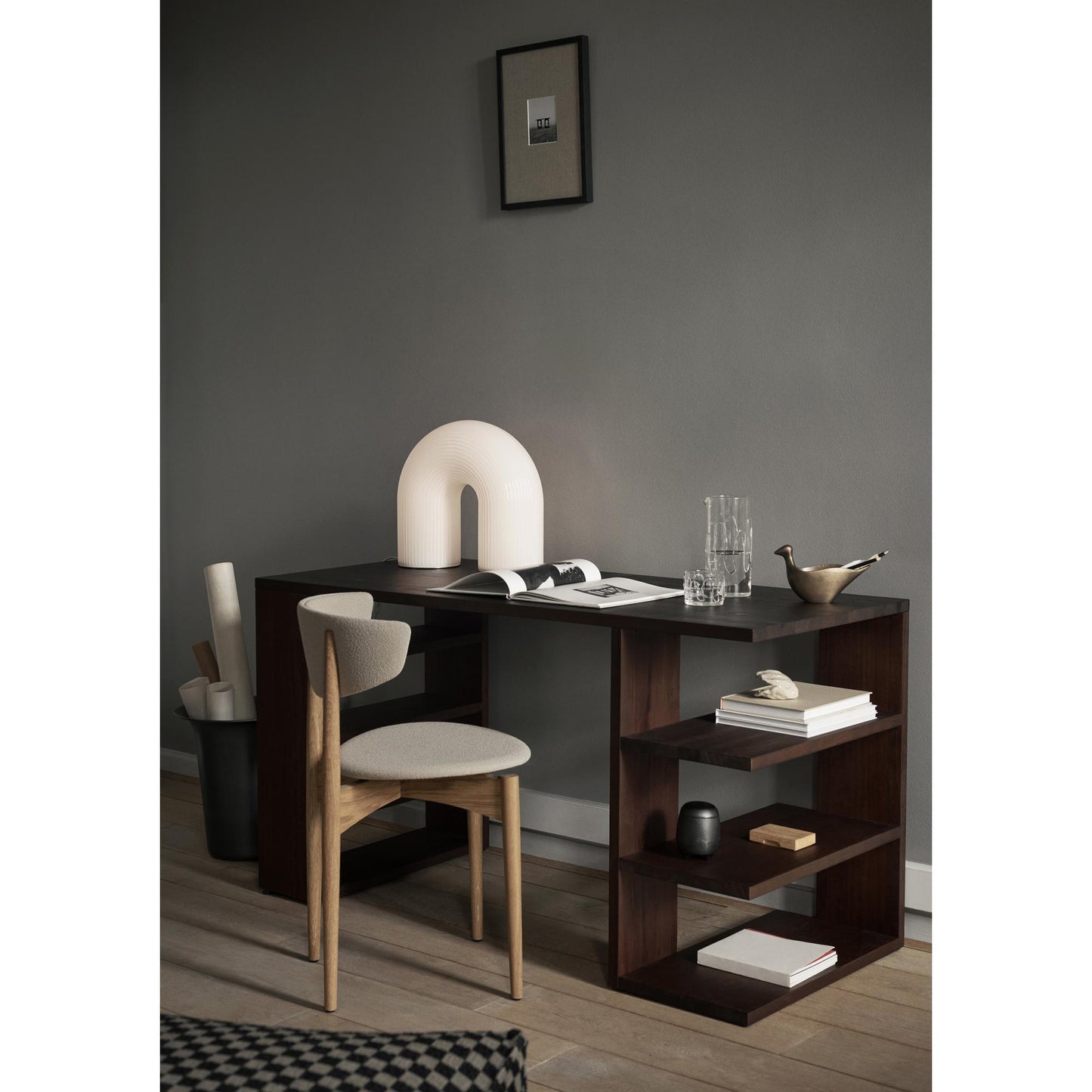 Ferm Living Edre Desk Dark/Pine Wood