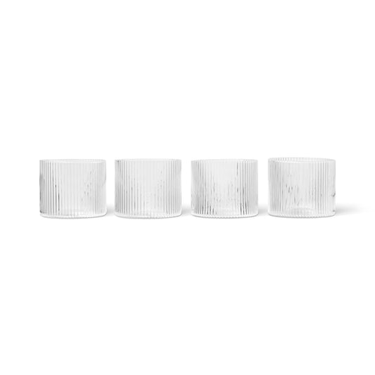 Ripple Low Glass Set of 4 by Ferm Living #Clear