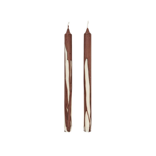 Ferm Living Drip Candle Set of 2 Dark Chocolate