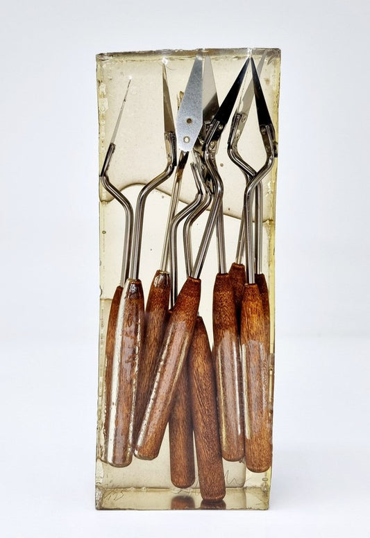 Fernandez Arman, from Paintbox, 1970, Trowels Under Resin