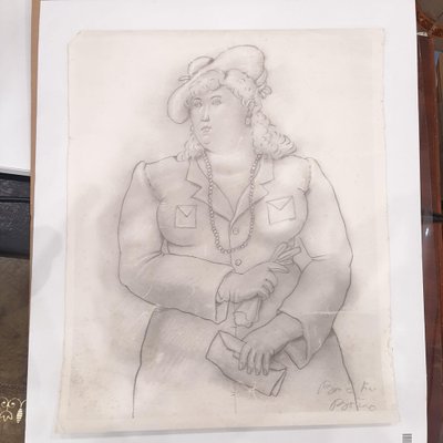 Fernando Botero, Femme, Pencil on Paper-TCS-1069135