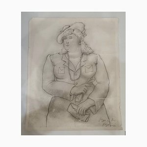 Fernando Botero, Femme, Pencil on Paper-TCS-1069135