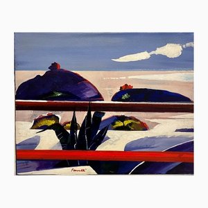 Fernando Farulli, Tuscan Landscape Clouds on the Horizon, 1970s, Oil on Canvas-QUE-1151564