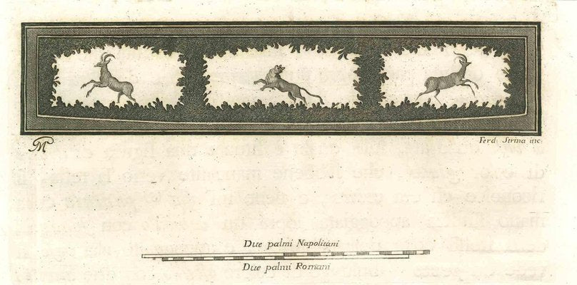 Fernando Strina, Animals Pompeian Fresco, Etching, 18th Century-ZCI-1788762