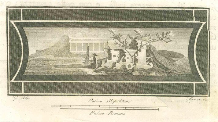 Fernando Strina, Roman Temple Fresco, Etching, 18th Century-ZCI-1788554