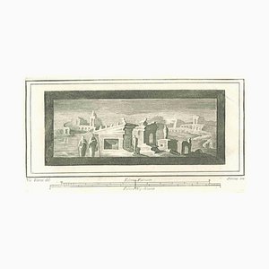 Fernando Strina, Roman Temple Fresco, Etching, 18th Century-ZCI-1788555