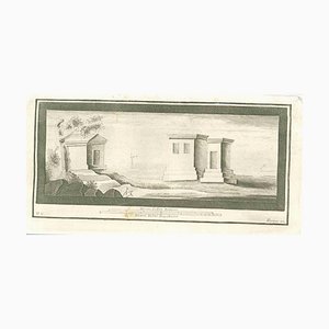 Fernando Strina, Roman Temple Fresco, Etching, 18th Century-ZCI-1775565