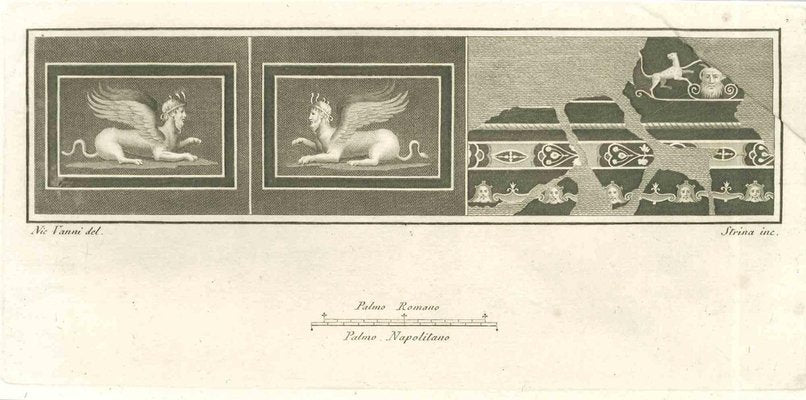 Fernando Strina, Sphinx Fresco, 18th Century, Etching-ZCI-1781881