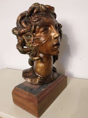 Fernando Troso, Head of Woman, 1920s, Bronze-ACQ-1797590