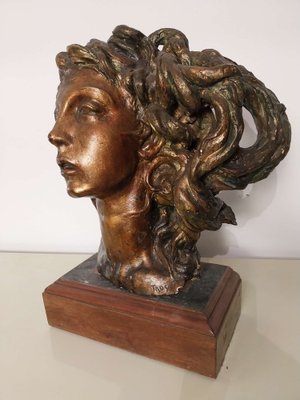 Fernando Troso, Head of Woman, 1920s, Bronze-ACQ-1797590