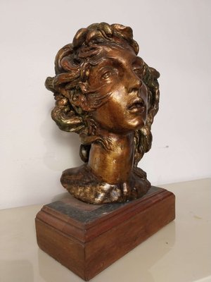 Fernando Troso, Head of Woman, 1920s, Bronze-ACQ-1797590