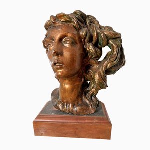 Fernando Troso, Head of Woman, 1920s, Bronze-ACQ-1797590