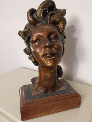 Fernando Troso, Head of Woman, 1920s, Gesso-ACQ-1797542