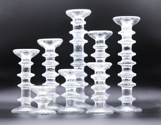 Festivo Candleholders in Glass by Timo Sarpaneva for Iittala, 1960s, Set of 8-BPJ-1786821