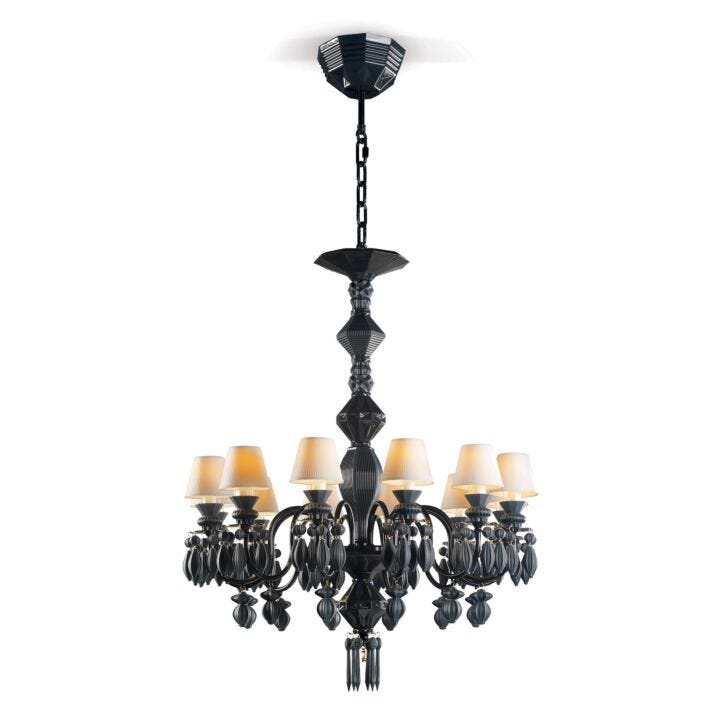 Belle de Nuit 12 Lights Chandelier by Lladró #Absolute Black (CE/UK/CCC)