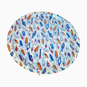 Fiber Glass Platter with Hook and Fish, Italy, 1970s-UR-1361451