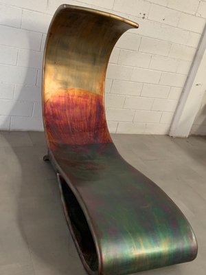 Fiberglass & Copper Chaise Lounge by Ravi Sing for Marco Polo Italia, 1990s-IJR-601164