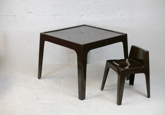 Fiberglass Table in Brown, France, 1970s-MAO-1050241