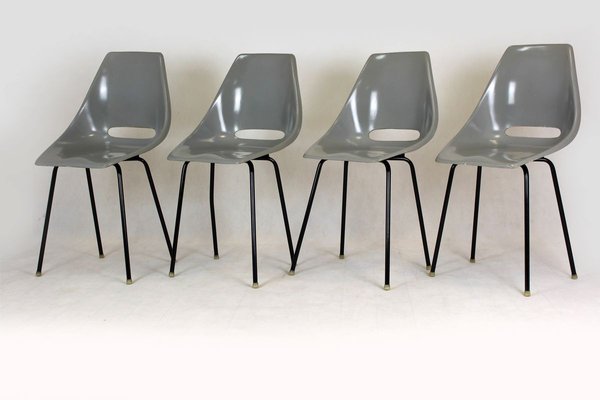 Fibreglass Chairs by Miroslav Navratil for Vertex, 1960s, Set of 4-WVS-799227