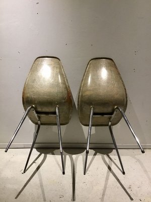 Fibreglass Side Chairs by René Jean Caillette, 1950s, Set of 2-SU-802811