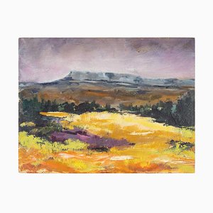 Field and Mountain, 20th Century, Painting on Wood-WFS-904977