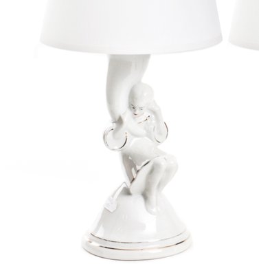 Figural Porcelain Lamps by Józef Szewczyk for Ćmielów, 1937, Set of 2-FSD-1107251