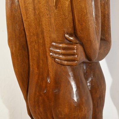 Figurative Sculpture, 1950s, Solid Mahogany-RVK-1806832