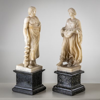 Figurative Sculptures, Late 19th Century, Alabaster, Set of 2-VEI-2021305