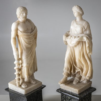 Figurative Sculptures, Late 19th Century, Alabaster, Set of 2-VEI-2021305