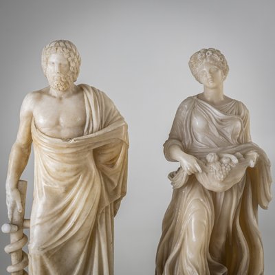 Figurative Sculptures, Late 19th Century, Alabaster, Set of 2-VEI-2021305