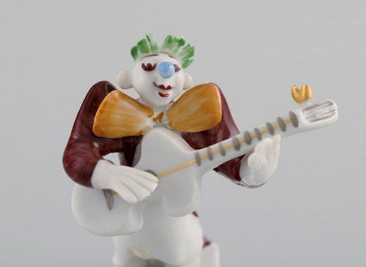 Figure in Hand-Painted Porcelain Bassist by Peter Strang for Meissen