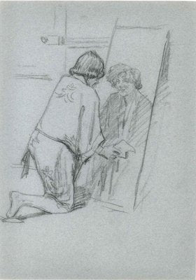 Figure in the Mirror, Drawing, Early 20th-Century-ZCI-1164313