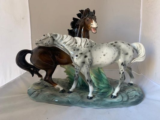 Figure of 2 Horses from Ronzan, 1940s-IJR-782179