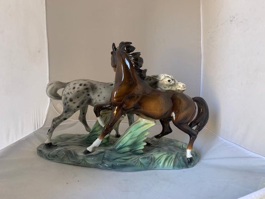 Figure of 2 Horses from Ronzan, 1940s-IJR-782179