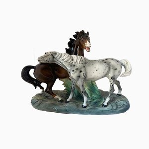 Figure of 2 Horses from Ronzan, 1940s-IJR-782179