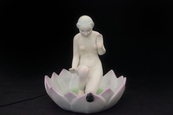 Figure of a Girl Kneeling in Petals from Ronzan, 1940s-IJR-776699