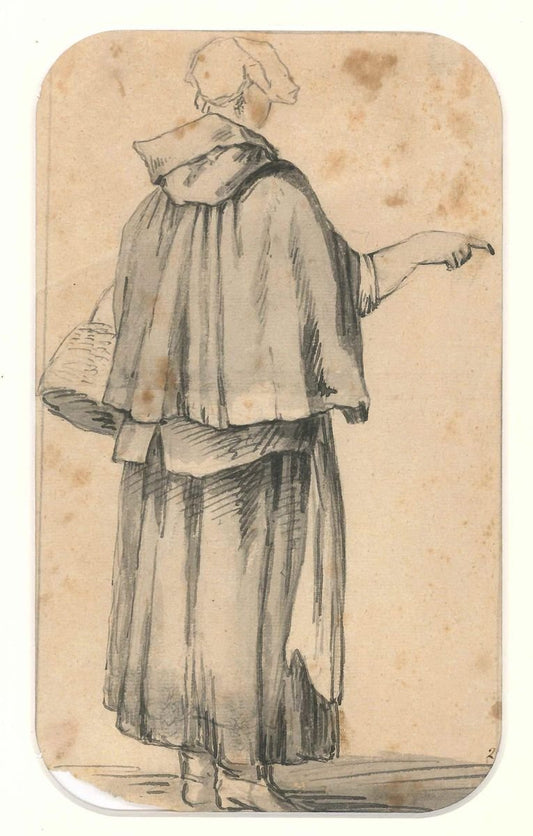 Figure of Breton Woman - Drawing by J. P. Verdussen - End of 18th Century End of 18th Century