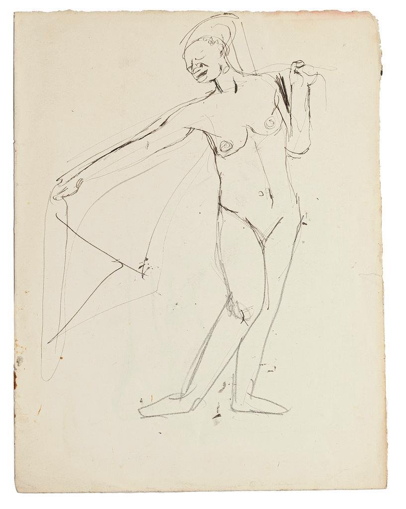 Figure - Original Pen and Pencil by Jeanne Daour - 20th Century 20th Century