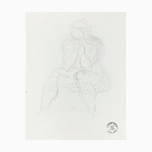 Figure - Original Pencil Drawing by S. Goldberg - Mid 20th Century Mid 20th Century-ZCI-759150