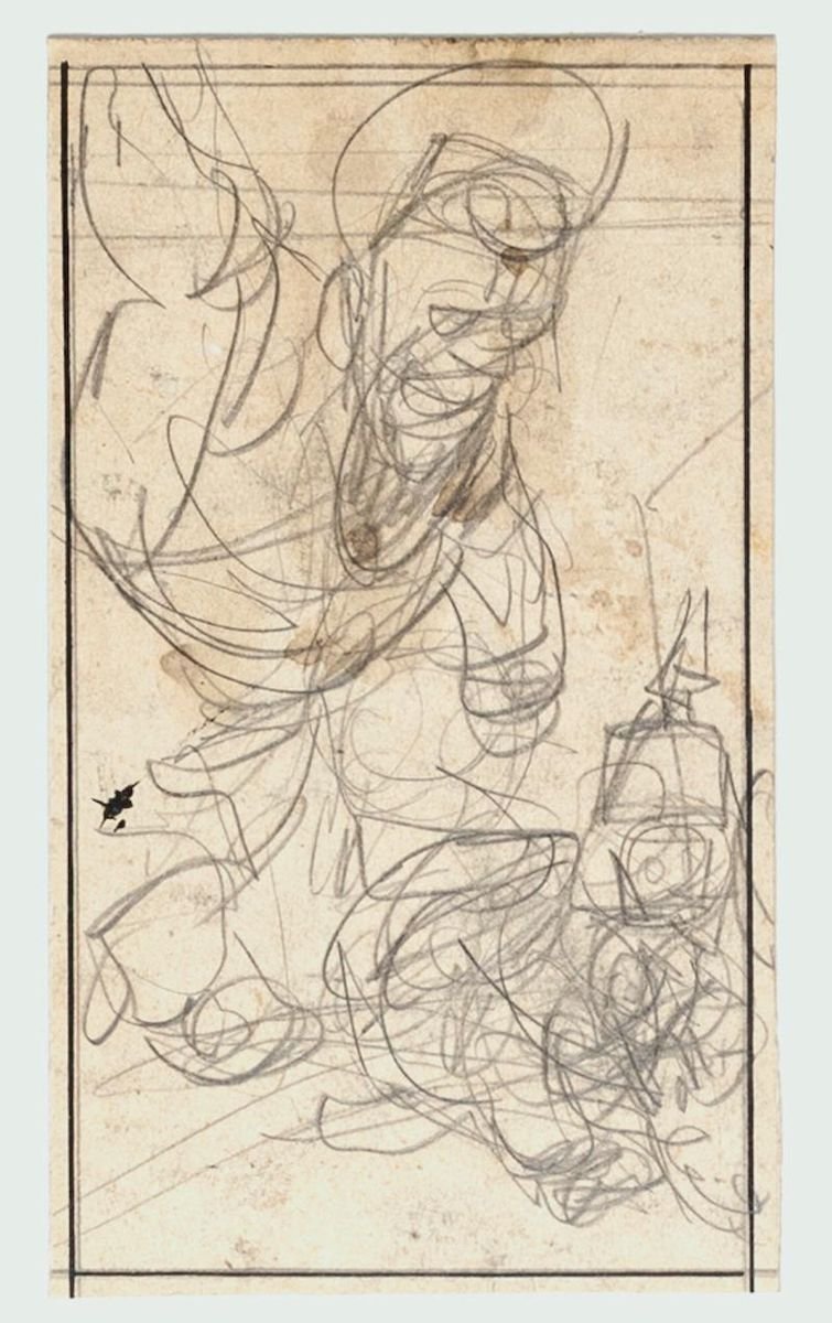 Figure - Pencil Drawing by Gabriele Galantara - Early 20th Century Early 20th Century