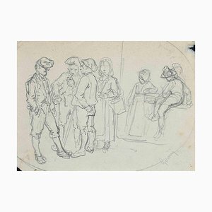 Figures, Original Pen Drawing, Early 20 Century-ZCI-990809