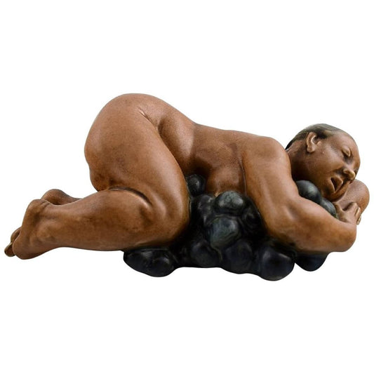 Figurine in the Form of a Lying Woman by Kai Nielsen for Bing & Grondahl, 1919