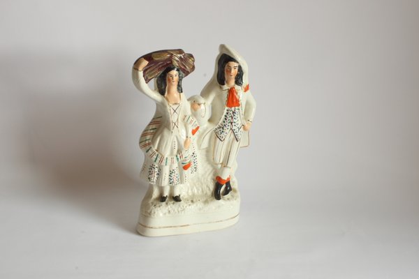 Figurine of a Scottish Couple, Staffordshire, 19th Century-PLT-1010235