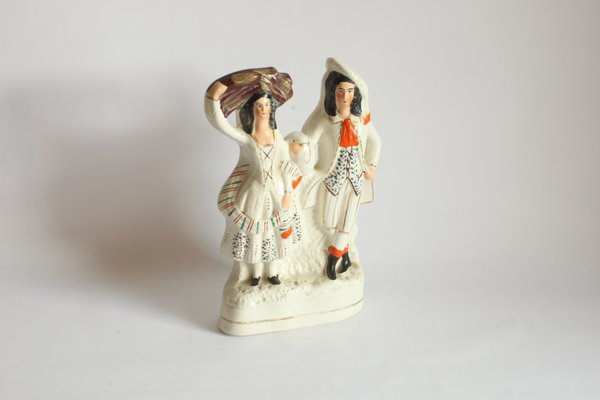 Figurine of a Scottish Couple, Staffordshire, 19th Century-PLT-1010235