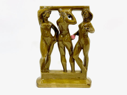 Figurine of Three Graces in the Bathhouse attributed to Zdeněk Farnik for Jihokera Bechyně, 1975