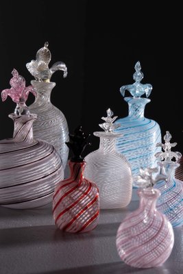 Filigrana Murano Glass Perfume Holder Ampoules in Murano Glass, 1960, Set of 10-RCE-1738784