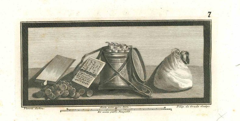 Filippo De Grado after Vanni, Ancient Roman Still Life, Etching, 18th Century-ZCI-2025042