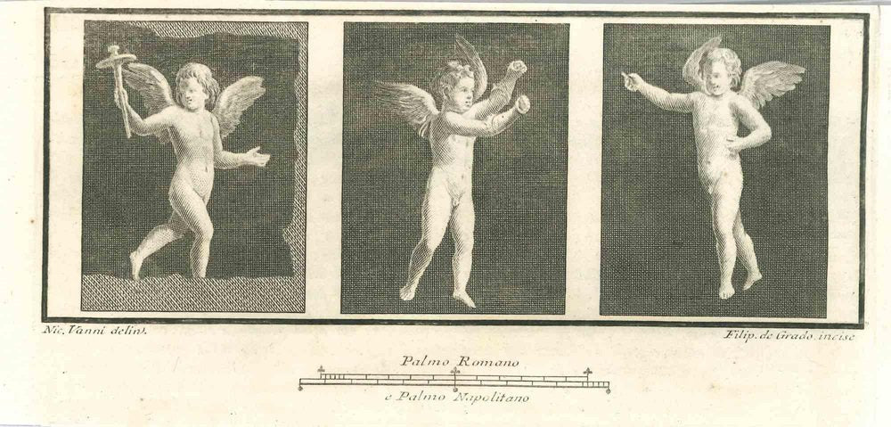 Filippo de Grado, Cupids, Etching, 18th Century