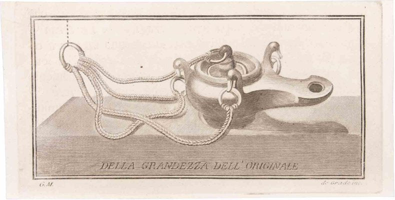 Filippo de Grado, Oil Lamp to Hang, Etching, 18th Century-ZCI-1760586