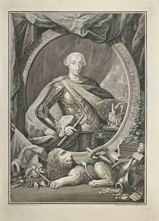 Filippo Morghen, Charles III, King of Spain, Etching, 1760s